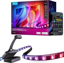 "Govee TV Backlight 3 Pro" su HDR triguba kamera, 3,6 m ilgio 5-in-1 RGBWWIC TV LED juosta, skirta 55-65 colių televizoriams, 75 LED/M, palaiko AI filtrą, valdymą balsu ir programėlėmis "DreamView Sync