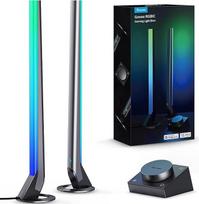 "Govee" RGBIC žaidimų šviesų juosta kompiuteriui su staliniu valdikliu, 42 cm ilgio "Wi-Fi" LED šviesų juosta su muzikos sinchronizavimu televizoriui ir monitoriui, 60+ scenų režimų, suderinama su "Alexa" ir "Google Assistant", programėlės valdymas
