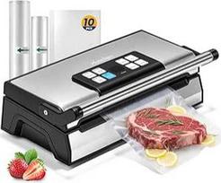 "Hanchen Vacuum Sealer" 90 Kpa vakuuminio sandarinimo aparatas "Double Weld" 30 cm vakuuminis sandarinimo aparatas, skirtas maisto plėvelei suvirinti, apima 2 maišelių ritinius ir 10 maišelių