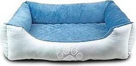 "HappyCare Textiles" ortopedinė stačiakampio formos lova augintiniui, lova šuniui, vidutinė 25x21 colis mėlyna