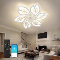 "Homefire" lubų ventiliatorius su apšvietimu ir nuotolinio valdymo pulteliu - LED lubų apšvietimo programa Dimmable Fan Timing Ceiling Light Creative 6 Lights Design Living Room Fan Winter/Summer for Bedroom