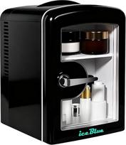 "Iceblue" mini šaldytuvai, mažyčiai šaldytuvai su matymo langu, 4 l/6 skardinių odos priežiūros šaldytuvai, skirti grožiui ir gėrimams, nedideli šaldytuvai namams, automobiliui, dovanoms - juodi