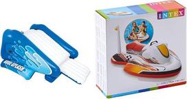 "Intex" 58849 - pripučiamas vandens kalnelis, 135 x 81 x 50 colių ir 57520NP - "Wave Rider Ride-On", 117 x 77 cm