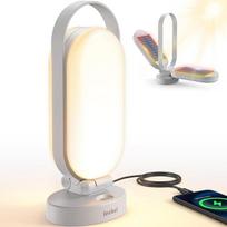 "Jeebel" saulės kempingo žibintas, LED kempingo lempa su 5000 mAh avariniu įkrovikliu, 4 režimais, reguliuojamu apšvietimu, IP55, palapinės lempa ir saulės šviesa lauke, kai nutrūksta elektros tiekimas, žygiai, avarinės situacijos (balta)