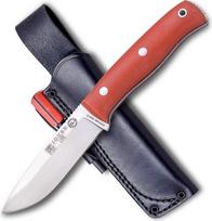 "Joker Lynx 111 Bushcraft" peilis - 10,5 cm "Böhler N695" geležtė - įvairios rankenos ir dėklai - tinka medžioklei, žvejybai, stovyklavimui ir žygiams (riešutmedžio mediena, odinis dėklas + ugnies užtaisas)