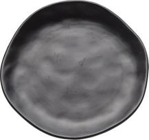"Kare Design Teller Organic", indų rinkinys, 16 dalių, juodas, 20 cm skersmens, pusryčių lėkštės, desertinės lėkštės, indai, keramika, akmens masės indai, tinkami naudoti mikrobangų krosnelėje, galima plauti indaplovėje