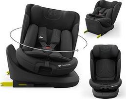 "Kinderkraft I-GROW 2 PRO" vaikiška kėdutė 0-36 kg, I-SIZE 40-150 cm, pasukama 360 laipsnių kampu, vaikiška automobilinė kėdutė su "Isofix" stotele, FWF ir RWF, reguliuojamu galvos atlošu ir atlošu su atsilenkimo padėtimi, juoda