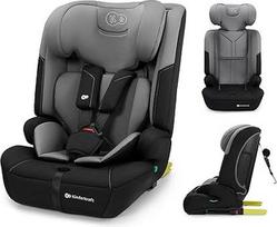 "Kinderkraft Safety Fix 3 Pro" 76-150 cm vaikiška kėdutė 9-36 kg, vaikiška automobilinė kėdutė su "Isofix", galvos atlošo ir atlošo reguliavimu, papildomu viršutiniu dirželiu, 5 taškų diržais, pilka