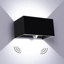 "Kingwei" 20 W LED sieninis šviestuvas, lauko šviestuvas su judesio jutikliu, lauko apšvietimas IP65 vandeniui atsparus lauko sieninis šviestuvas, juodas, su reguliuojamu šviesos spindulio dizainu, lauko sieninis šviestuvas, šaltos baltos spalvos
