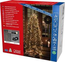 "Konstsmide Micro LED Compact Lights" medžio danga su žiedu, 6 gijos po 180 diodų, 8 valandų laikmatis, 1080 šiltos baltos spalvos diodų, 30 V lauko transformatorius (IP44), 9 W, juodas kabelis - 6651-100