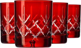 "KROSNO Saga Red" viskio taurės 250 ml, 4 vnt., krištolo stiklas, rankomis šlifuotas, elegantiškos taurės burbonui ir gėrimams