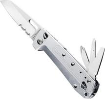 "Leatherman Free K2x Multi-Tool" - 8-in-1 įrankiai su magnetiniu atidarymu, aliuminine rankena ir kišeniniu spaustuku - sidabrinės spalvos
