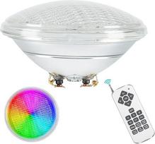 "Ledmo" 40 W RGB LED baseino apšvietimas po vandeniu PAR56 baseino žibintas IP68 vandeniui atsparus LED plaukimo baseino žibintai povandeninis prožektorius su nuotolinio valdymo pulteliu baseino apšvietimas po vandeniu 12 V AC/DC