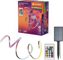 "LEDVANCE FLEX" lauko saulės dekoratyvinė spalvota LED juosta lauke su saulės kolektoriumi su "Magic RGB"; RC; IP44; reguliuojamas apšvietimas; balta; silikonas; 3 m; lemputės nekeičiamos