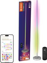 "LEDVANCE Smart WiFi" išmanioji ir moderni grindų lempa netiesioginiam apšvietimui su "WiFi" technologija ir "Magic RGB"; reguliuojamas apšvietimas; sidabrinė; aliuminis; lemputės nekeičiamos