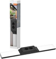 "LEDVANCE" berėmės lemputės po spintele su lizdais ir USB-C įkrovimo stotelėmis, 10 W, 500 lm, 3000 K, 830 šiltos baltos spalvos, reguliuojamas apšvietimas, juoda, plastikinė (PC), IP20