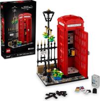 "Lego Ideas" Raudonasis Londono telefono būdelės modelis suaugusiesiems, Londono telefono būdelė ir mobiliojo telefono laikiklis, skirtas statyti ir demonstruoti, kūrybiška dovanų idėja keliautojams, Londono suvenyras namams ar biurui