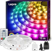"Lepro MagicColor LED Strip Light", muzika su nuotolinio valdymo pulteliu, juostos žibintai, atsparus vandeniui IP65, RGB reguliuojamos šviesos juosta, šviesos juostų grandinė Kalėdų dekoracijoms