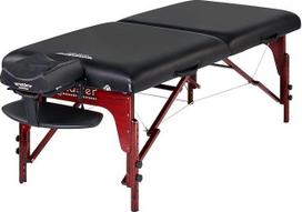 "Master Massage 71cm Montclair Pro" atminties putų nešiojamasis sulankstomas masažo stalas Grožio lovos terapijos kušetės paketas su "Reiki" (standartinė juoda)