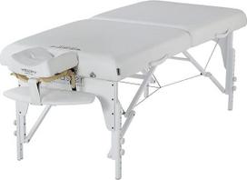 "Master Massage Montclair" mobilus masažo stalas Sulankstomas masažo gultas Masažo suoliukas Kosmetinis gultas Nešiojamas grožio gultas iš medžio 71 cm Sniego baltumo