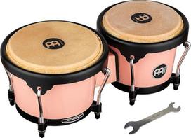 "Meinl Percussion Bongos Journey Series" - 2 rankiniai būgnai su 6,5 ir 7,5 colio būgnais - įskaitant derinimo raktą - ABS plastikas, rožinės spalvos (HB50FP)