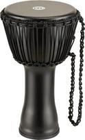 "Meinl Percussion Rope Travel Djembe" - vidutinio dydžio rankinis būgnas - su ožkos oda - skersmuo 10 colių - plastikinis, juodas (PADJ4-M-G)