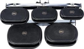"Meinl Percussion" sintetinis būgnų priedų rinkinys - 5 dalių - su laikikliu - PE plastikas, juodas (TMSTB)