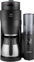 "Melitta AromaFresh Therm Pro X" - filtruotas kavos aparatas su integruotu malūnėliu, nuimamu vandens rezervuaru, nerūdijančio plieno terminiu puodeliu ir laikmačio funkcija, iki 8 puodelių kavos, juodos/sidabrinės spalvos