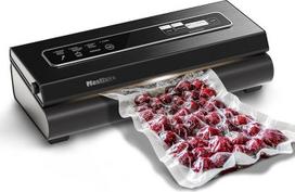 "Mesliese Vacuum Sealer" 90 kPa vakuuminis sandarintuvas "6-in-1" kompaktiška maisto vakuuminio sandarinimo sistema su pjaustytuvu, 2 maišelių ritiniais, 5 iš anksto supjaustytais maišeliais, sausu ir drėgnu režimais (pilka)