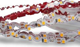 "Mextronic" lenkiama ir lenkiama LED juosta, LED juosta, Zick-Zack 2835Z, šiltai balta (2700 K), 48 W, 5 metrai, 12 V, IP20