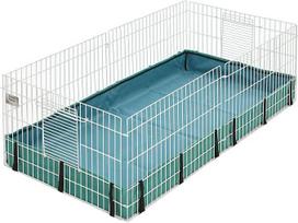 "MidWest Homes for Pets" - "Guinea Habitat 171GH" jūrų kiaulytės, plaunamas PVC audeklas, saugūs šonai, montuojamas be įrankių, išplečiamas mažų gyvūnų narvas jūrų kiaulytėms