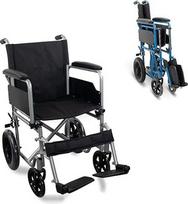 "Mobiclinic®", "Marsella" sulankstomas ir lengvas neįgaliųjų vežimėlis, greitai nuimami ratukai paspaudus mygtuką, tvirtas, sėdynės plotis 46 cm, sulankstomos kojos atramos, stabdžių svirtis, 12 colių padangos