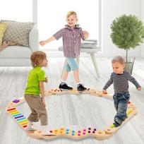 "Montessori" vaikų medinė balansavimo sija mažyliams, vidaus ir lauko vaikų pusiausvyros žingsniamačiai, koordinacijos ir stabilumo lavinimas, dovanos berniukams ir mergaitėms nuo trijų metų.