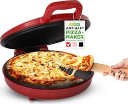 "NutriChef" elektrinė picų kepimo krosnelė 1500 W, 30 cm, raudona - neprideganti plokštė, 80-200 °C, kompaktiška picų kepimo krosnelė skrebučiams, omletams, užkandžiams kepti