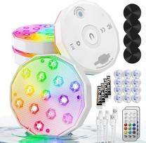 "Ollny" LED baseino apšvietimas su nuotolinio valdymo pulteliu, RGB magnetinė povandeninė baseino šviesa, plaukiojantys baseinų priedai baseinui, fontanui, tvenkiniui, akvariumui, vakarėlių dekoracijoms, 4 vnt.