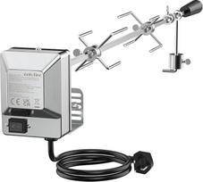 "Onlyfire" BRK-6031 Universalus chromuotų iešmelių rinkinys 90 cm ilgio kepsninė Keptuvė 2 x mėsos smeigtukai, nerūdijančio plieno variklis, 220 V - 240 V, kepsninė