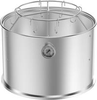 "Onlyfire" nerūdijančio plieno rūkymo kameros vidurio kepimo sistema, skirta "Weber Smokey Joe" 37 cm medžio anglių kepsninei, įskaitant žiedų ir šoninės pakabų rinkinį, paverskite savo virdulio kepsninę rūkyklos priedu