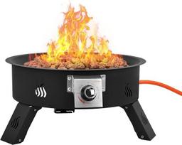 "Onlyfire" Nešiojamasis propano dujinis ugniakuras su 4 kg lavos akmens, reguliuojamo aukščio dujinis ugniakuras, nedūminis ugniakuras stovyklavimui, stovyklavietei, piknikui, kiemui, automatinis uždegimas