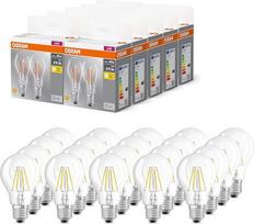 "Osram BASE CLASSIC A FIL 40" LED lemputė su E27 lizdu, klasikinė lemputė, dviguba pakuotė, 4 W, 470 lm, 2700 K, šiltai balta šviesa, mažai įkaista, ilgaamžė, taupo energiją, 20 vnt.