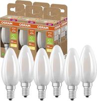 "OSRAM Superstar+ Classic B GLFR 40" LED lemputė, E14, mini žvakės formos, 2,5 W, 470 lm, 2700 K, šiltai balta šviesa, LED siūlelio technologija, labai mažos energijos sąnaudos, B energinio efektyvumo klasė, 6 vnt.