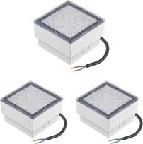 "Parlat" LED grindinio akmenų apšvietimas CUS, 10x10cm, 230V, šaltai baltas, 3 vnt.