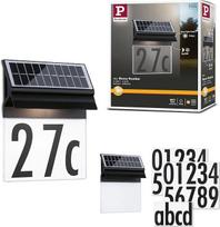 "Paulmann Neda" 94694 Saulės šviesos diodų lauko apšvietimas namo numerio šviesa IP44 3000K 14lm juoda
