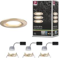 "Paulmann Nova Coin 92407 LED įleidžiamas šviestuvas 3-Step-Dim IP44 apvalus 74 mm Coin 3 x 6 W 3 x 470 lm 230 V Dimmable 2700 K Gold Matt