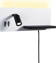 "Paulmann Serra 71102" LED sieninis šviestuvas USB C 2700 K 650 lm / 200 lm 230 V 5,5 / 1 x 2,6 W Dimmable White Matt Black Matt Wall Reading Lamp