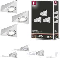 "Paulmann Trias 92125" LED šviestuvas po spintele su artumo jutikliu 3 vnt. 3000 K 2,7 W 135 x 132 mm 185 lm šukuota geležis