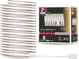 "Paulmann" 71046 LED juosta "MaxLED 500 Full-Line COB Complete Set" 3 m 19 W 1500 lm 480LEDs/m 2700K 36VA Dimmable Silver Plastic