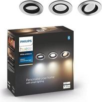 "Philips Hue White Ambiance Milliskin" įleidžiami taškiniai šviestuvai, 3 vnt. (1 050 lm), "Hue" apšvietimo sistemai skirti pritemdomi lubų šviestuvai su visais baltos spalvos tonais, išmanusis šviesos valdymas balsu ir programėle, baltos spalvos