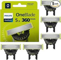 "Philips OneBlade" originalūs 360 peiliukų ašmenys tinka visiems "OneBlade" ir "Pro" modeliams Originalios "Philips" 5 pakuotės (modelis QP450/50)
