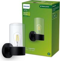 "Philips" lauko sieninis šviestuvas "Flareon", apvalus Max. 25 W lemputė, išskyrus IP44 Atsparus oro sąlygoms Juoda