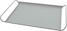 "Point-Virgule" metalinis serviravimo padėklas su rankenomis, madingas dekoratyvinis virtuvės padėklas, šalavijo žalia, satino spalvos, 37,5 x 25,5 x 4 cm